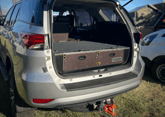 Toyota Fortuner Standard drawer system with dual utility drawers and top-mounted fridge slider